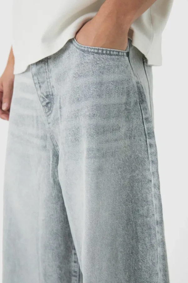 boohooMAN Parachute Baggy Washed Jeans | Denim | Going Out Denim