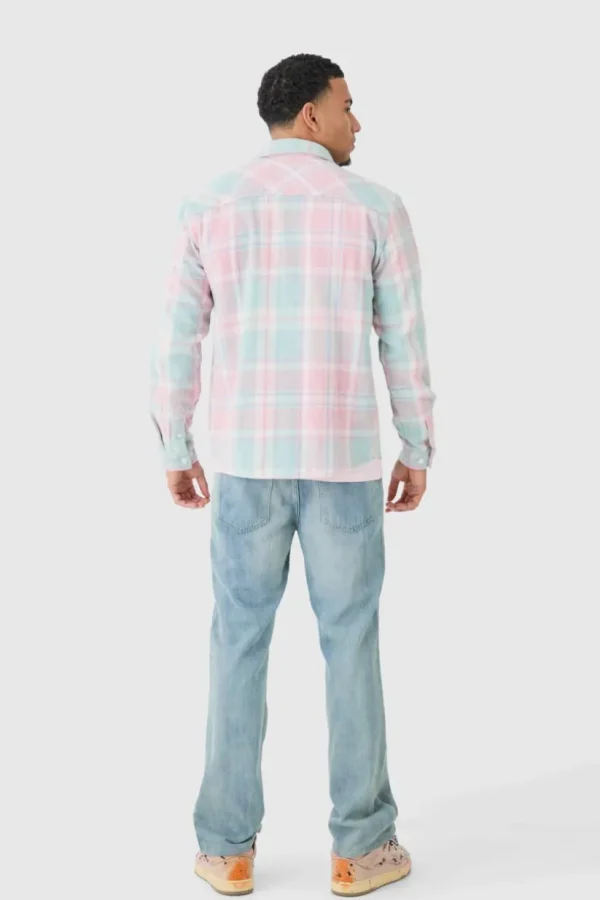 boohooMAN Pastel Check Overshirt | Shirts | Going Out Shirts