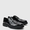 boohooMAN Patent Pu Lace Up Brogues In | Footwear