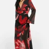 boohoo Petite Bold Floral Cowl Detail Maxi Dress | Women Shirts | Foundation