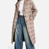 boohoo Petite Check Wool Look Longline Coat | Women Shirts | Foundation