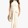 boohoo Petite Double Slinky Twist Front Sleeveless Maxi Dress | Women Shirts | Foundation