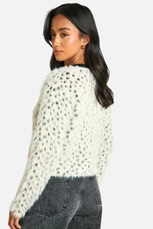 boohoo Petite Knitted Fuzzy Cardigan | Women Shirts | Foundation