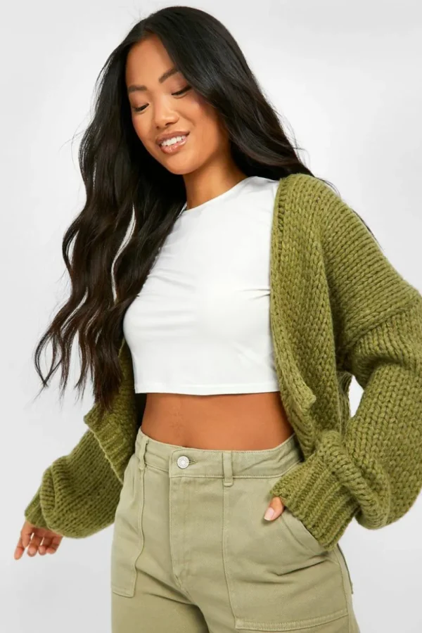 boohoo Petite Premium Chunky Knit Cardigan | Women Shirts | Foundation