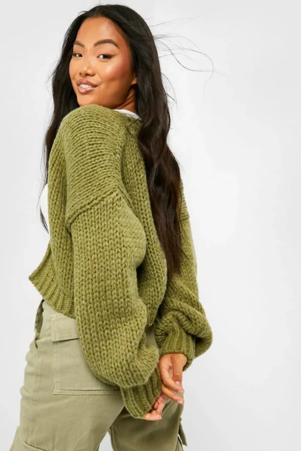 boohoo Petite Premium Chunky Knit Cardigan | Women Shirts | Foundation