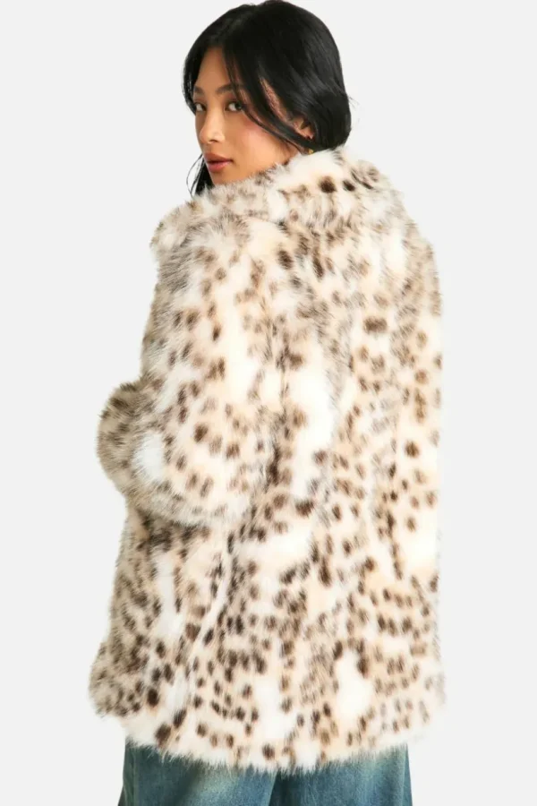 boohoo Petite Snow Leopard Faux Fur Coat | Women Shirts | Foundation