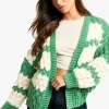 boohoo Petite Stripe Bubble Knit Chunky Cardigan | Women Shirts | Foundation