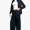 boohoo Piping Detail Tricot Wide Leg Jogger | Women Shirts | Foundation