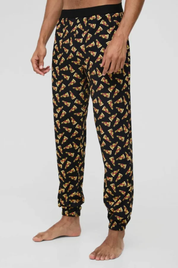 boohooMAN Pizza Print Lounge Joggers | Loungewear