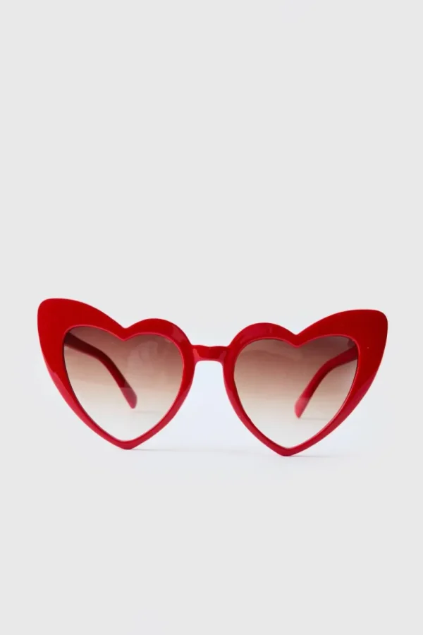 boohooMAN Plastic Heart Sunglasses | Sunglasses