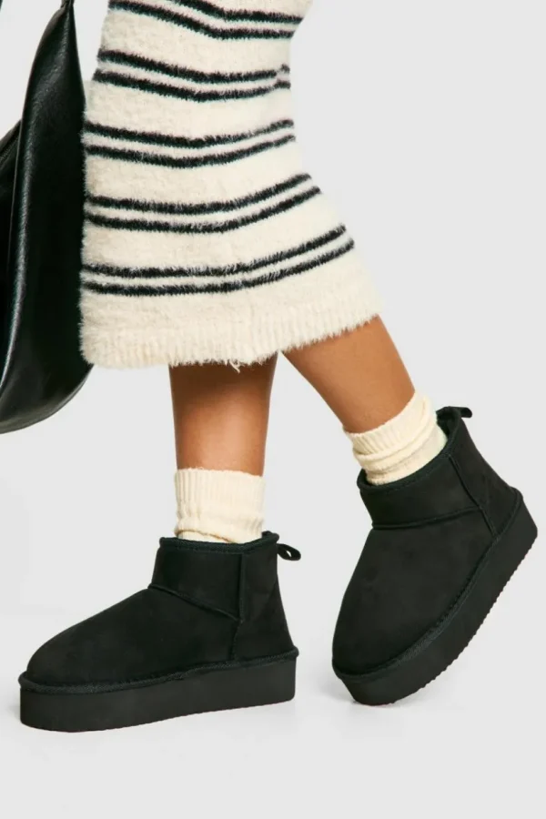 boohoo Platform Cosy Ankle Boots | Women Shirts | Foundation