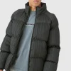 boohooMAN Pleated Funnel Neck Puffer Coat In | Coats & Jackets