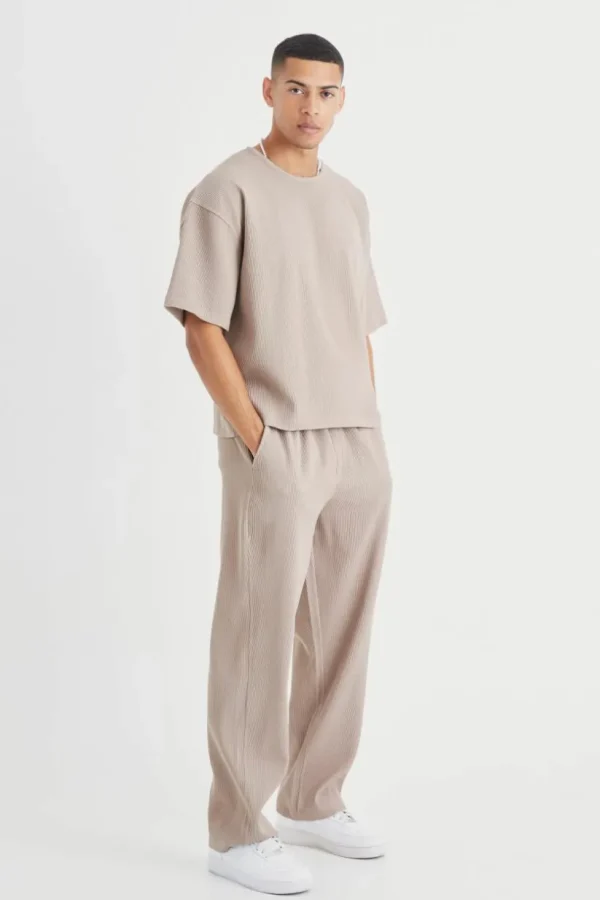 boohooMAN Pleated Oversized Boxy T-shirt & Trouser | Sets & Coords