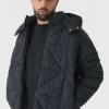 boohooMAN Plus Abstract Quilted Puffer Jacket In | Man | Coats & Jackets