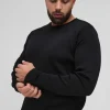 boohooMAN Plus Basic Regular Fit Crew Neck Jumper in | Knitwear | Going Out Knitwear