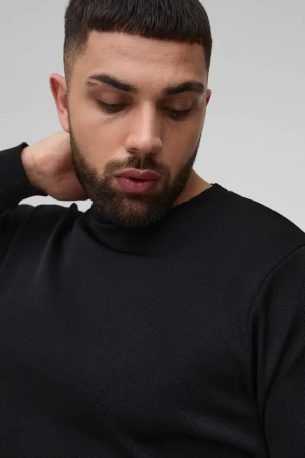 boohooMAN Plus Basic Regular Fit Crew Neck Jumper in | Knitwear | Going Out Knitwear