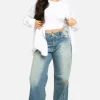 boohoo Plus Basics High Waisted Boyfriend Jeans | Women Shirts | Foundation