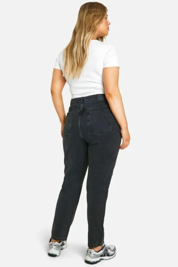 boohoo Plus Basics High Waisted Ripped Mom Jeans | Women Shirts | Foundation