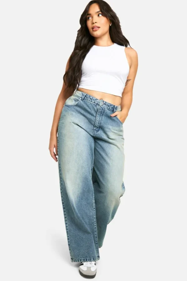 boohoo Plus Basics High Waisted Boyfriend Jeans | Women Shirts | Foundation