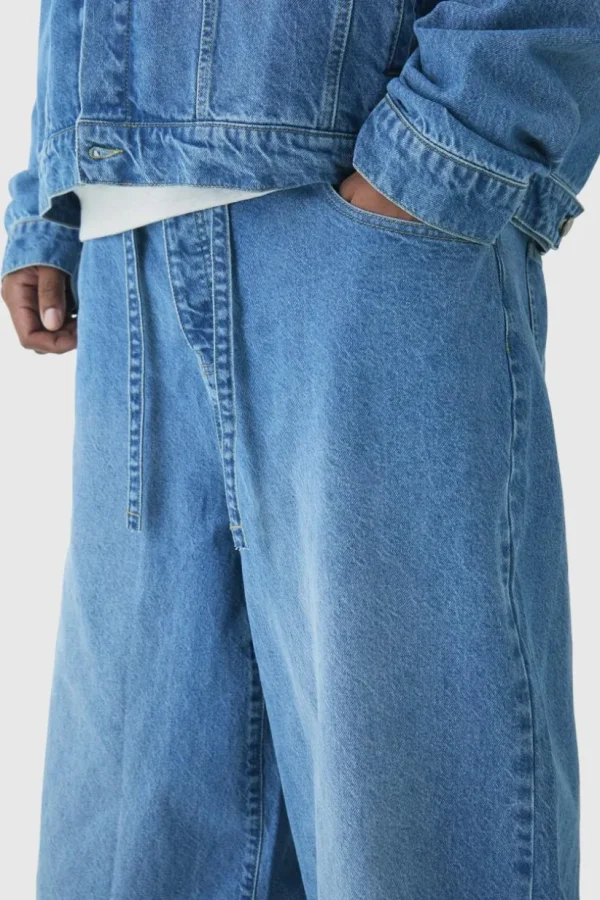 boohooMAN Plus Belted Baggy Fit Jeans | Jeans