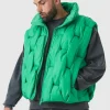 boohooMAN Plus Boxy Fit Hand Weft Padded Gilet In | Man | Coats & Jackets