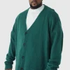 boohooMAN Plus Brushed Contrast Trim Boxy Cardigan | Knitwear | Going Out Knitwear