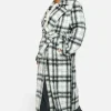 boohoo Plus Check Oversized Wool Look Coat | Women Shirts | Foundation