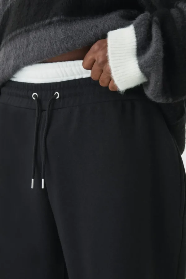 boohooMAN Plus Double Waistband Baggy Fit Jersey Bottoms In | Trousers | Joggers