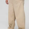 boohooMAN Plus Drawcord Relaxed Fit Chino | Trousers