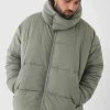 boohooMAN Plus Extended Funnel Neck Hooded Puffer Jacket In | Coats & Jackets