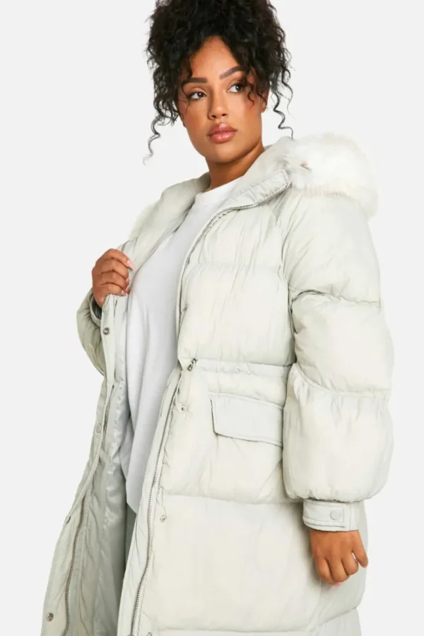 boohoo Plus Faux Fur Hood Padded Parka | Women Shirts | Foundation