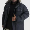 boohooMAN Plus Faux Fur Hooded Arctic Parka Jacket in | Man | Coats & Jackets