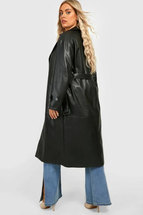 boohoo Plus Faux Pu Trench Coat | Women Shirts | Foundation