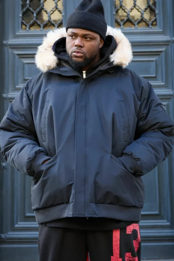 boohooMAN Plus Hooded Parka With Removeable Faux Fur Trim In | Man | Coats & Jackets