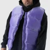 boohooMAN Plus Liquid Metallic Nylon Padded Gilet | Man | Coats & Jackets