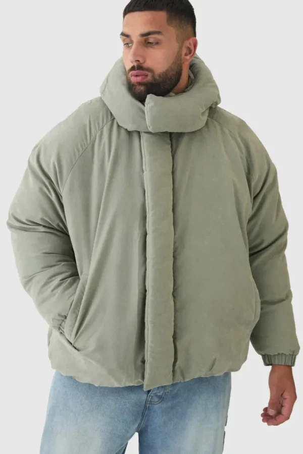 boohooMAN Plus Man Extreme Heavy Padded Hooded Puffer Coat In | Man | Coats & Jackets