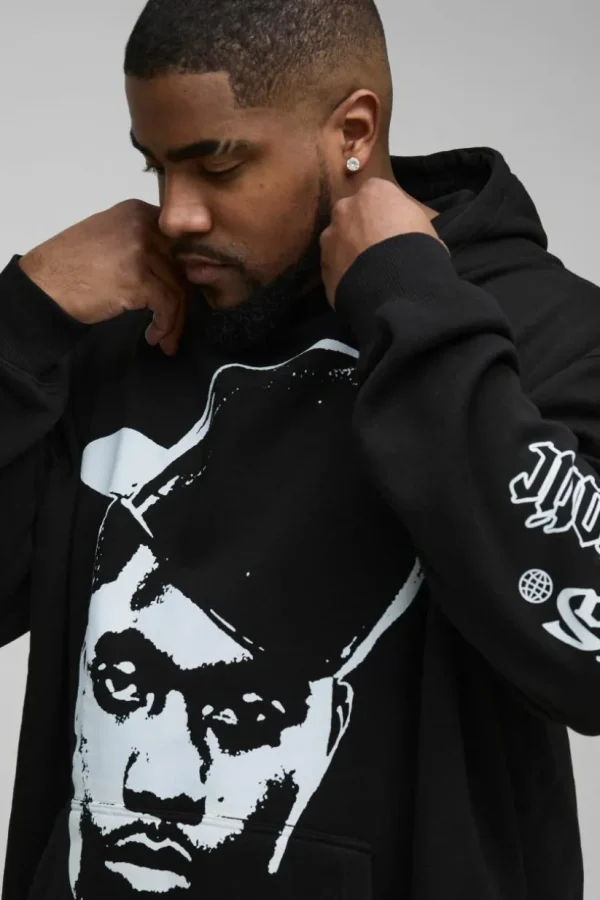 boohooMAN Plus Nas License Print Hoodie | Hoodies & Sweats | T-Shirts