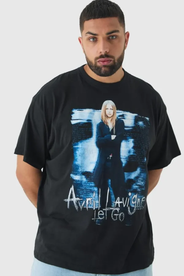 boohooMAN Plus Oversized Avril Lavigne License Print T-Shirt | T-Shirts