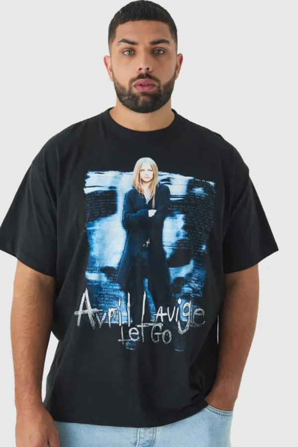 boohooMAN Plus Oversized Avril Lavigne License Print T-Shirt | T-Shirts
