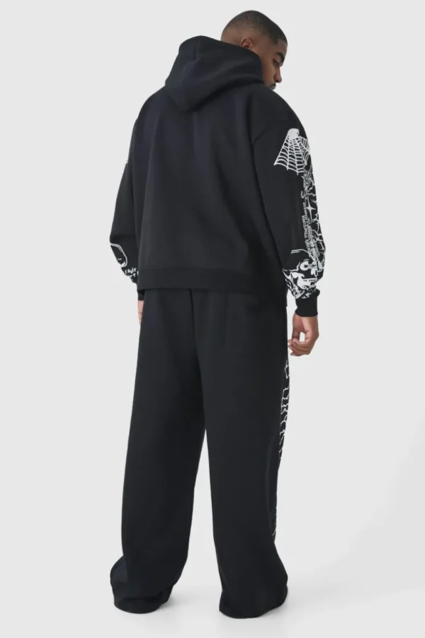boohooMAN Plus Oversized Boxy Sleeve Print Hoodie | Hoodies & Sweats