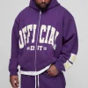 boohooMAN Plus Oversized Boxy Zip Thru Rhinestone Applique Hoodie | Hoodies & Sweats