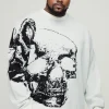 boohooMAN Plus Oversized Butterfly Skull Knitted Jumper | Knitwear | Going Out Knitwear