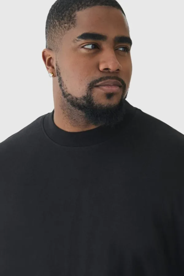 boohooMAN Plus Oversized Extended Neck Basic T-Shirt | T-Shirts