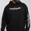 boohooMAN Plus Oversized Gothic Print Hoodie | Hoodies & Sweats