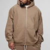 boohooMAN Plus Oversized Raglan Satin Applique WRLDWD Zip Thru Hoodie | Hoodies & Sweats