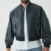 boohooMAN Plus PU Boxy Oversized Cargo Bomber Jacket | Man | Coats & Jackets