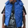 boohooMAN Plus Quilted High Shine Vinyl Hooded Gilet In | Man | Coats & Jackets