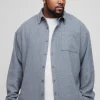 boohooMAN Plus Regular Fit Boucle Overshirt | Going Out | Shirts