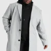 boohooMAN Plus Single Breasted Wool Look Overcoat in | Man | Coats & Jackets