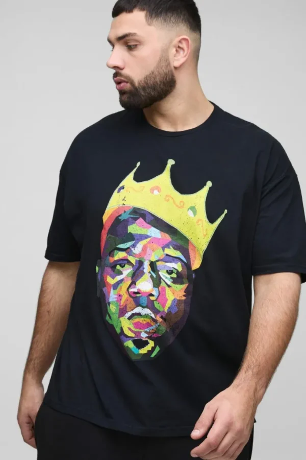 boohooMAN Plus Size Biggie Crown License T-shirt | T-Shirts